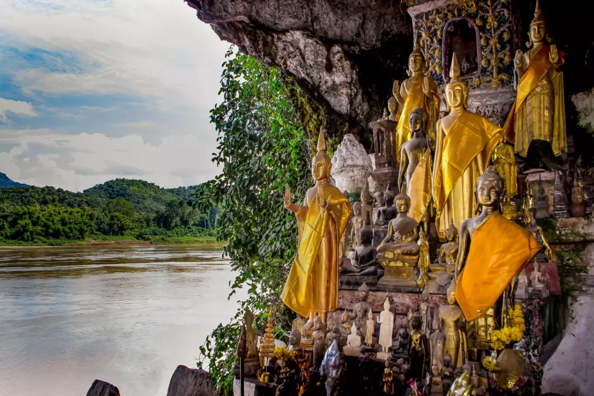 Pak Ou Caves — thousands of Buddha statues in riverside caves
