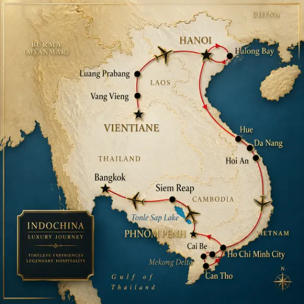 Signature Journeys — luxury heritage travel itineraries through Vietnam, Laos, and Cambodia