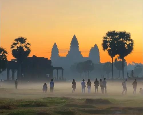Angkor Wat sunrise — the largest religious monument in the world