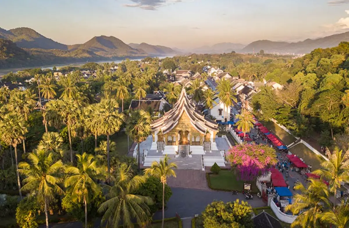 Luang Prabang temples and Mekong River